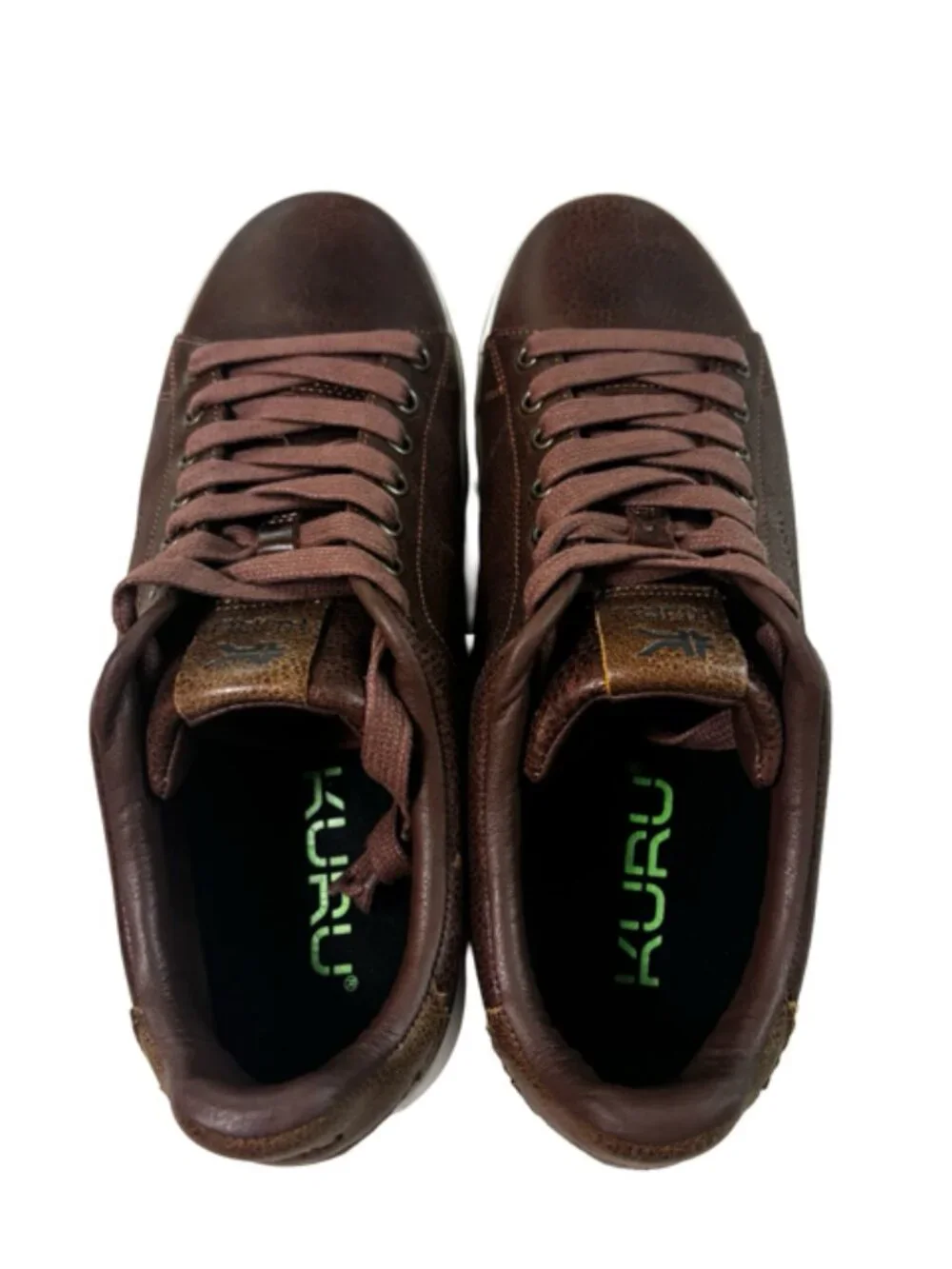 KURU Roam Shoes Mens Size 9.5 Clove Brown Leather Comfort Walking Sneakers